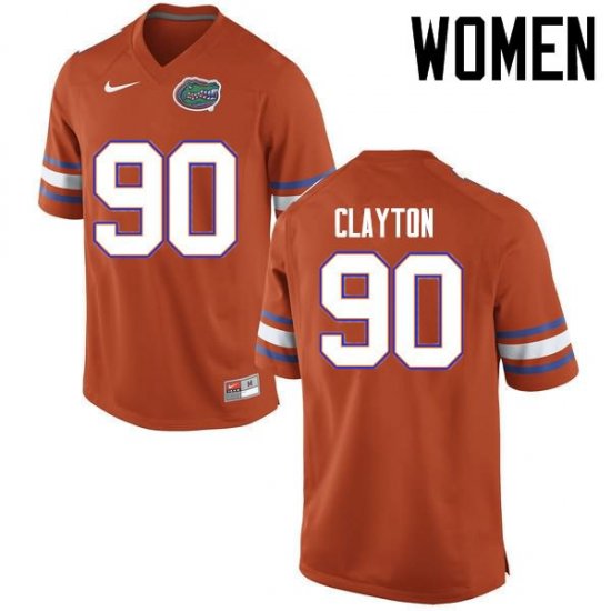 Women's Florida Gators #90 Antonneous Clayton NCAA Nike Orange Authentic Stitched College Football Jersey LNI6062TJ